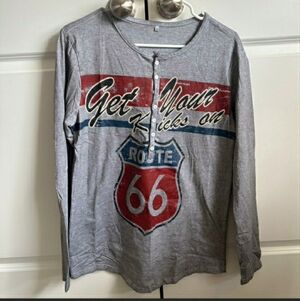 Women's Jrs Vintage RT 66 Longsleeve Henley Sz S